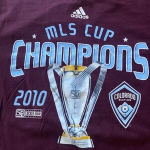 Men's Colorado Rapids Adidas Burgundy 2010 MLS Cup Champions T-Shirt, 2XL